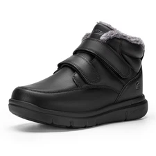 FitVille Men Winter Boots Wide Width Fur Lining Ankle Snow Boot Waterproof Shoes