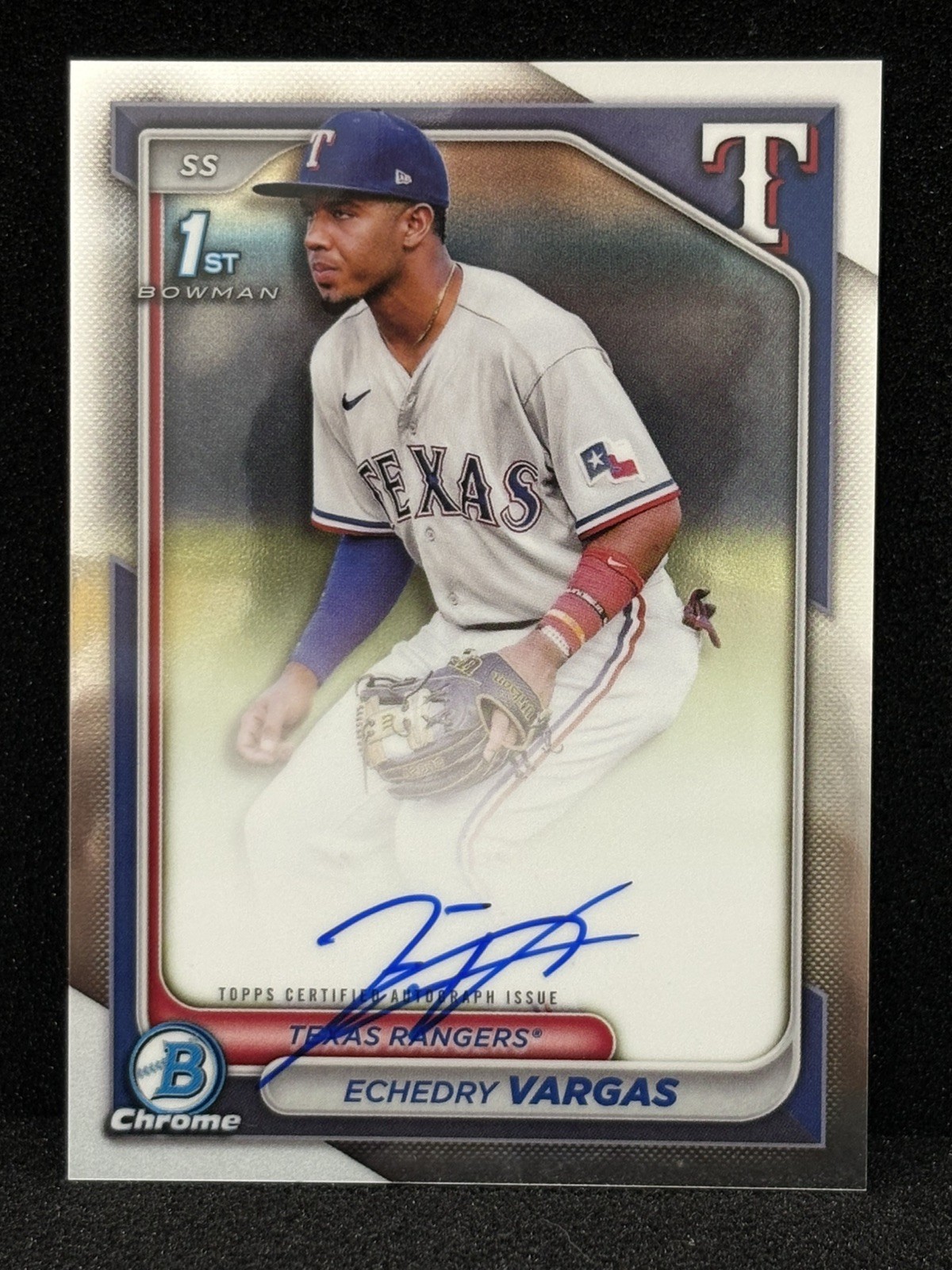 🔥🔥2024 Bowman Chrome - Echedry Vargas - Auto 1st #CPA-EV Rangers🔥🔥