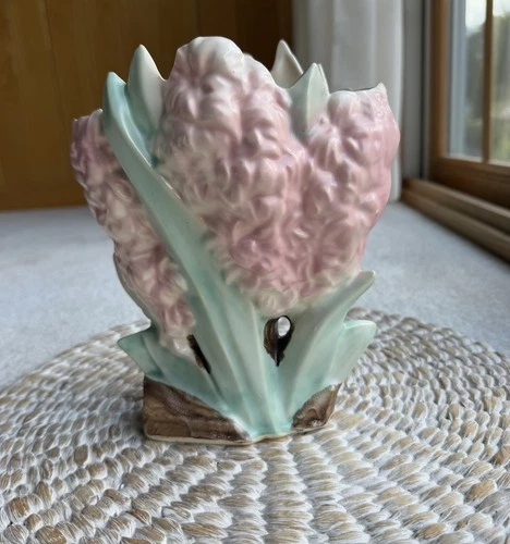 Vintage 1940's McCoy  Hyacinth Pink Floral Vase