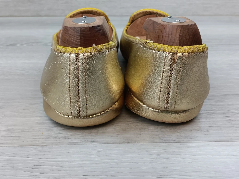 Zapatos informales planos sin cordones Daniel Green para mujer mocasín 6,5 de cuero dorado Foto 4 de 4