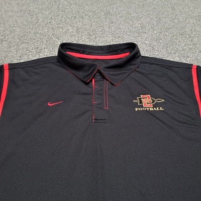 Nike SDSU Aztecs Shirt 2XL XXL Black Red Football Team Polo 2009 Retro Throwback