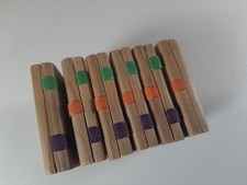 Jacob's Ladder Wooden Toy Purple Orange Green Ribbons