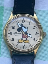 Vintage Disney Mickey Mouse Gold Tone Quartz Watch
