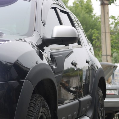 For Dacia Duster 2010-17 ABS Side Door Molding Trim Body Kit Matt Black 2pcs