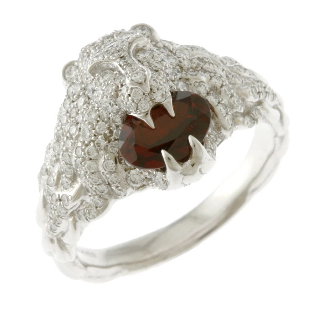 Bague femme Gucci 11,5 K18WG or blanc grenat bijou occasion
