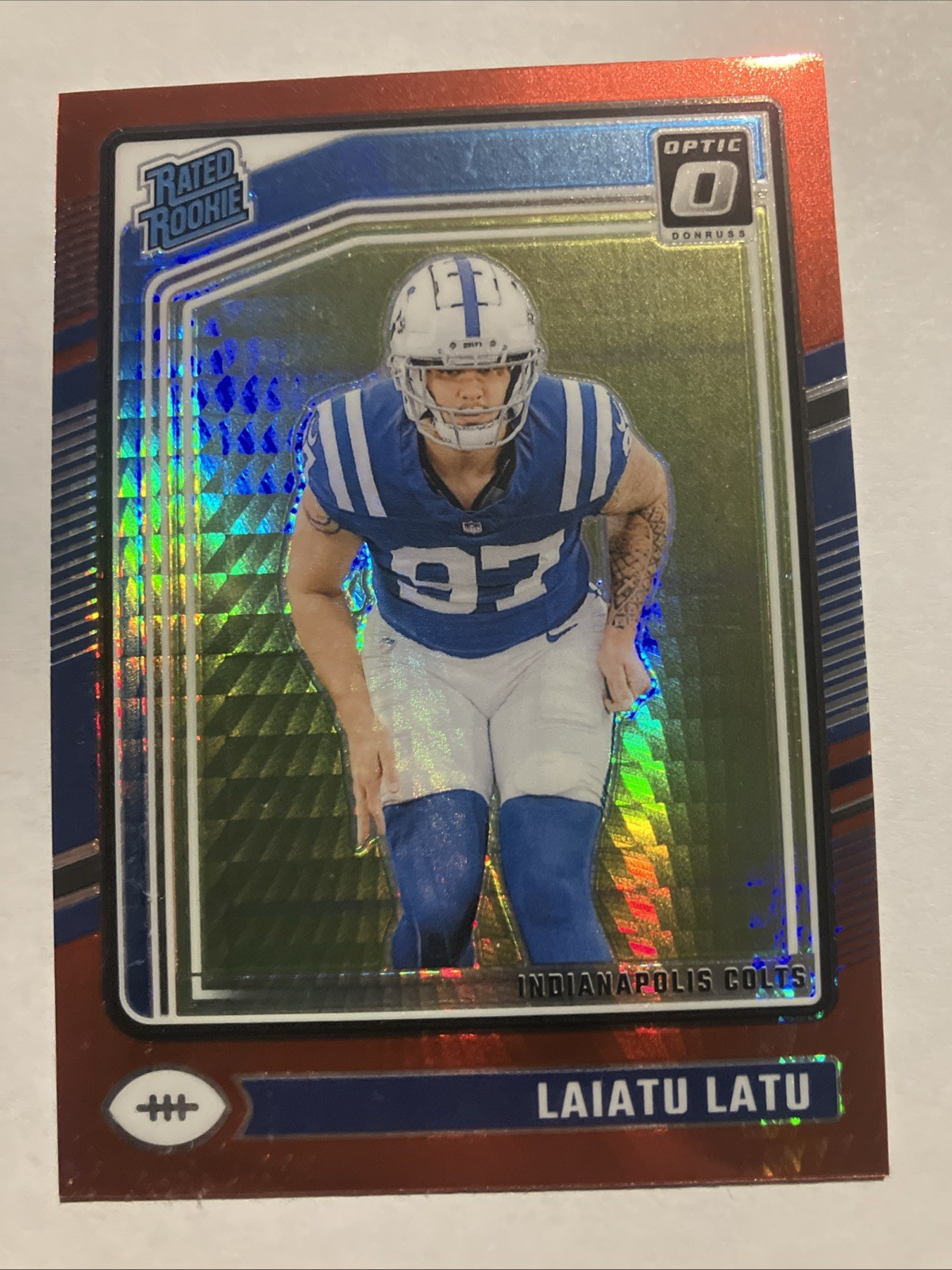 2024 Panini Donruss Optic - Rated Rookie Laiatu Latu #267 Red Hyper Prizm (RC)
