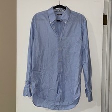 J.McLaughlin Men's Blue Gingham Check Button Down Long Sleeve Shirt