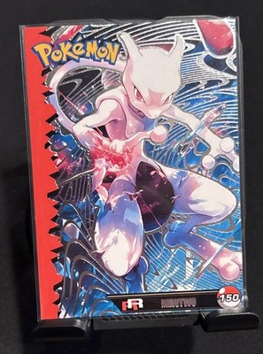 Rare Full Art Pokemon Team Rocket Mewtwo #150 Silver Foil Low Pop GameFreak (I)