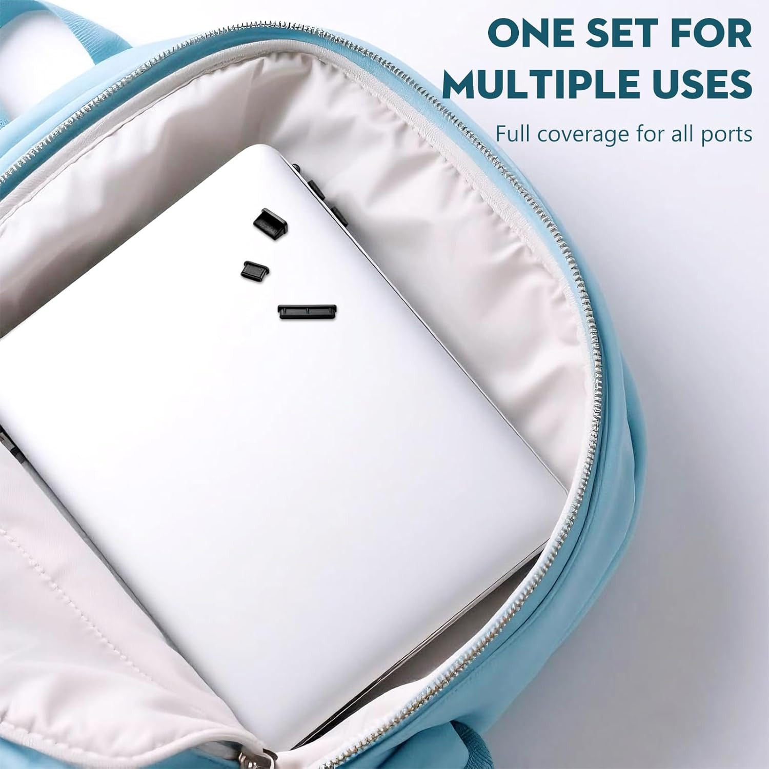 40PCS Silicone Anti-Dust Port Plugs – USB, USB-C, HDMI, RJ45, SD, Audio & Camera