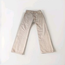 Vintage Beige Tan Levi's 501 1998 Button Fly W32 L34 Made In USA