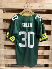Mens Vintage Reebok NFL Greenbay Packers #30 Green Jersey Green & Yellow Size M