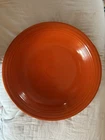 Fiesta Ware Orange Ceramic Pedestal Serving Bowl Round Glossy