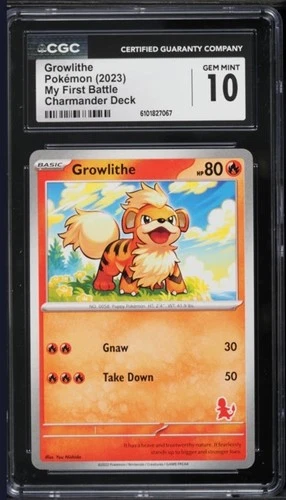 Pokémon Growlithe 005/SM-P CGC 10 My First Battle Charmander Deck 2023