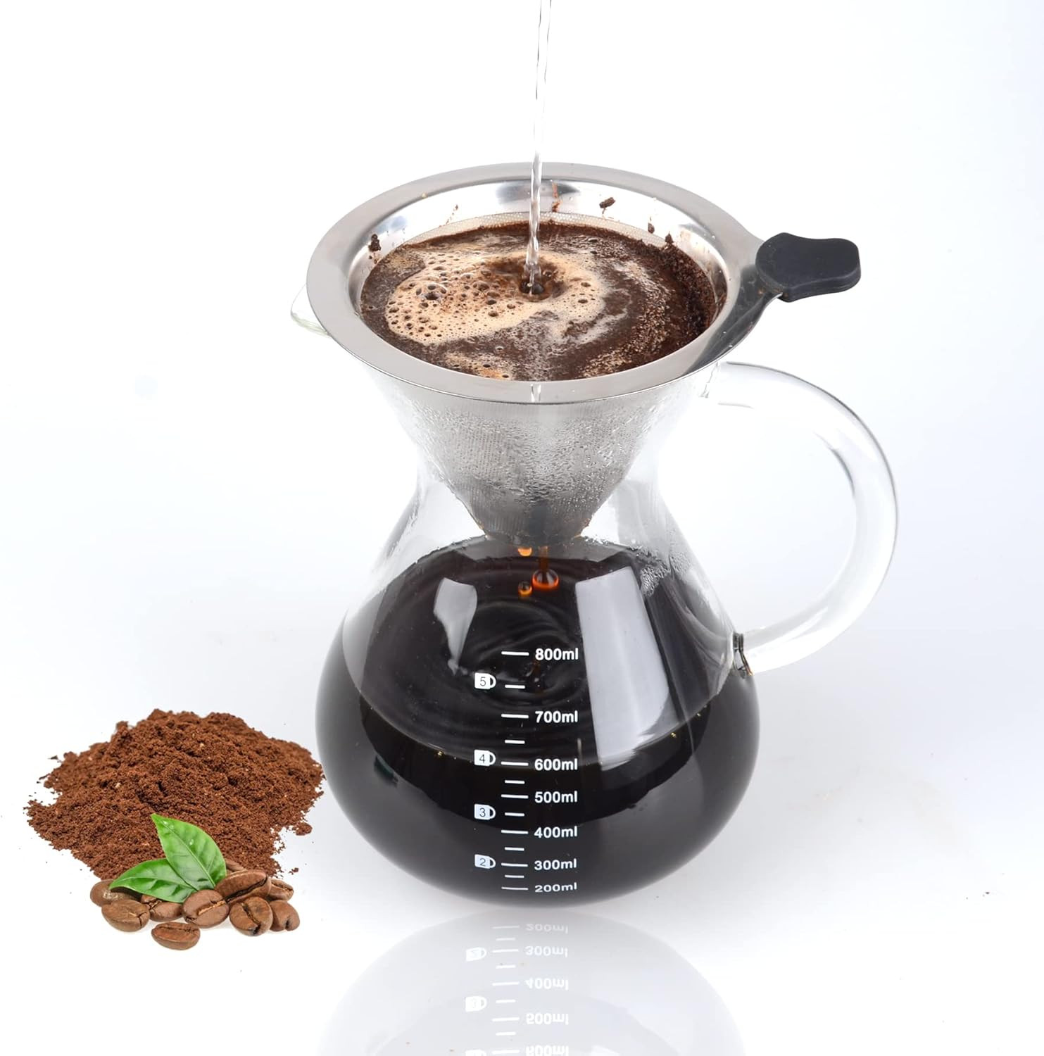 With Reusable Double-layer Stainless Steel Filter, 800ml/