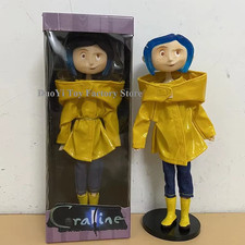 NECA Anime Coraline Doll Articulated Anime Figure Raincoat Sweater in Striped Sh