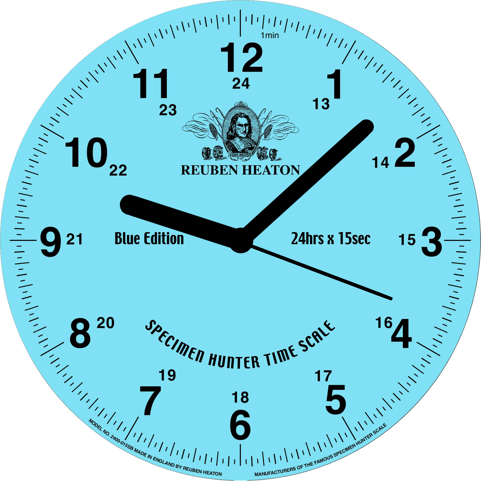 Reuben Heaton Timescale Anglers Clock Blue Edition