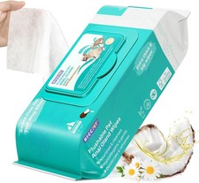 HICC PET Wipes for Dogs  Cats, Cleansing 100 Counts Flushable , White