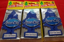 Little Trees New Car Scent 6 Pack X 3 Blue Trees 18 Total Sealed New