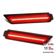 Smoked Lens LED Side Marker Lights Rear Bumper Sidemarker Lamps Reflectors red