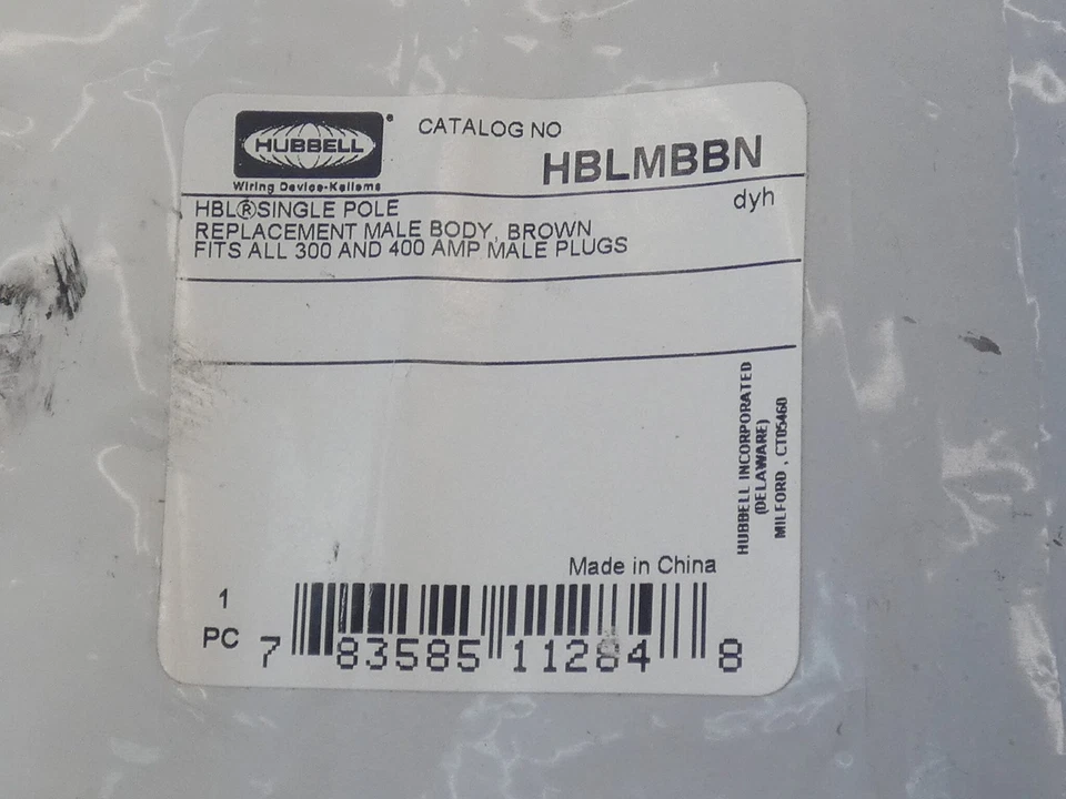 Kellems Hubbell HBLMBBN Single Pole Replacement Male Body Plugs HBL Brown - N... - Image 3 of 3