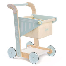 Wooden Baby Walker for Girls Boys, Wooden Shopping Cart for Kids Toddlers, Learn