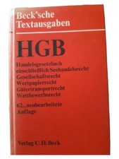 HGB Handelsgesetzbuch C.H. Beck 62. Auflage Gesetzbuch Taschenbuch