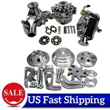 For Chevy Pulley Bracket Kits Alternator Power Steering Pump Long Water Pump