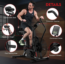 Home Fitness Fan Bike Indoor Cycling Exercise Bike Workout Bike Air Resistance 15