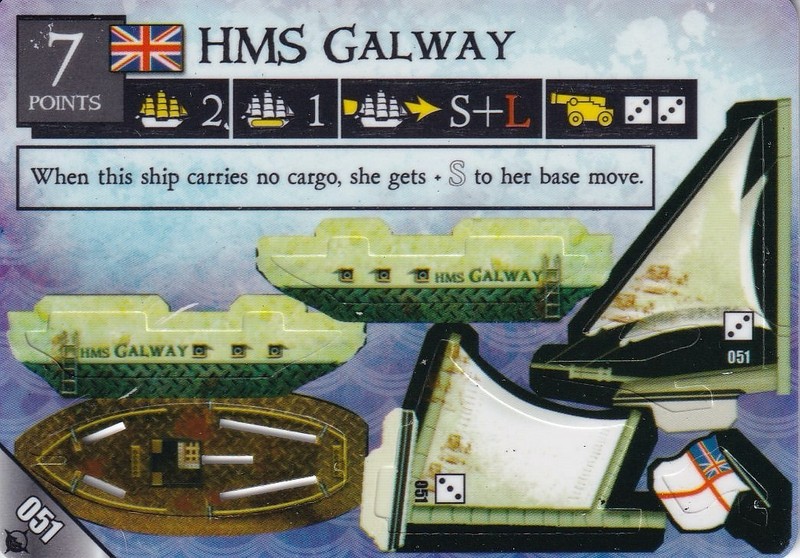 WizKids Pirates at Ocean's Edge #051 HMS Galway (Uncommon) ship new unpunched