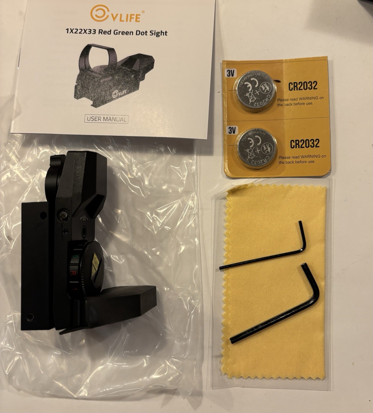 CVLIFE 1X22X33 Red Green Dot Gun Sight Scope RefIex Sight Fits 20mm Rail Mounts