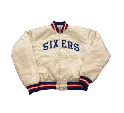 Rare Vintage Starter Philadelphia 76ers Sixers NBA White Satin