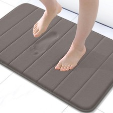 Buganda Memory Foam Bath Mat, 24" x 16", Ultra Soft and X Taupe