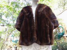 VTG ROBERT WALLACE SAN FRANCISCO WOMEN'S GENUINE BROWN MINK STOLE, CAPE, COAT