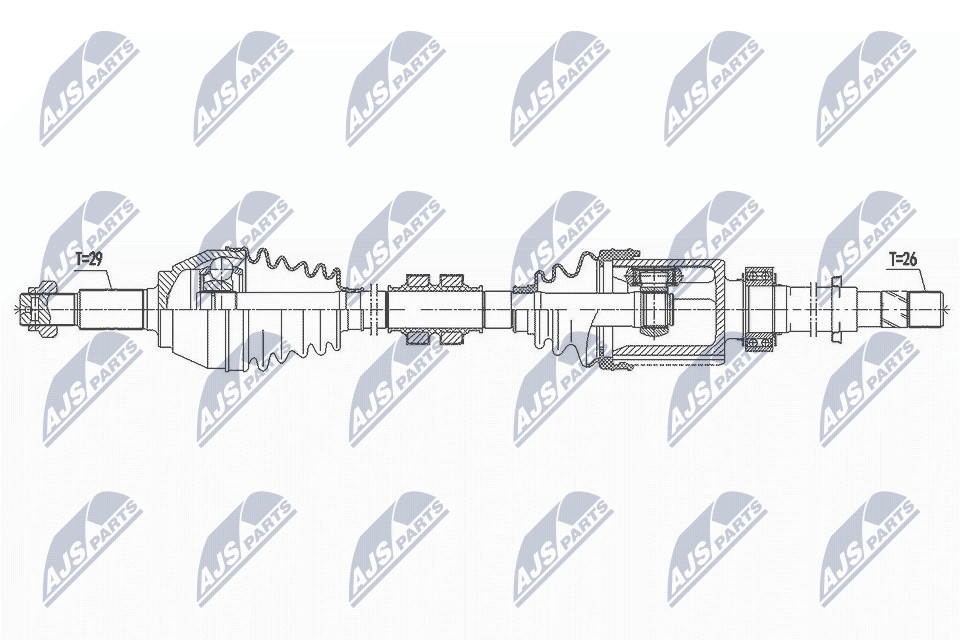 N.T.Y. NPW-NS-096.NTY Drive Shaft for NISSAN