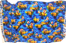 Vintage Sarong Wrap Scarf Tie on Swimsuit Cover Up Island Hawaii Beach Palm Tree