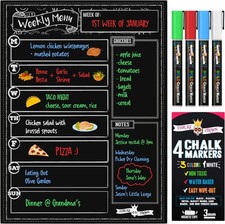CHALKY CROWN Magnetic Dry Erase Menu Board for Fridge 1 Pack, Multicolor