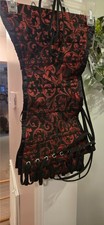 Red and Black Corset with Metal Boning, Size 32