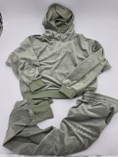 Nike Sportswear Girls Size Large / Med Velour Track Suit Oil Green/Jade Horizon