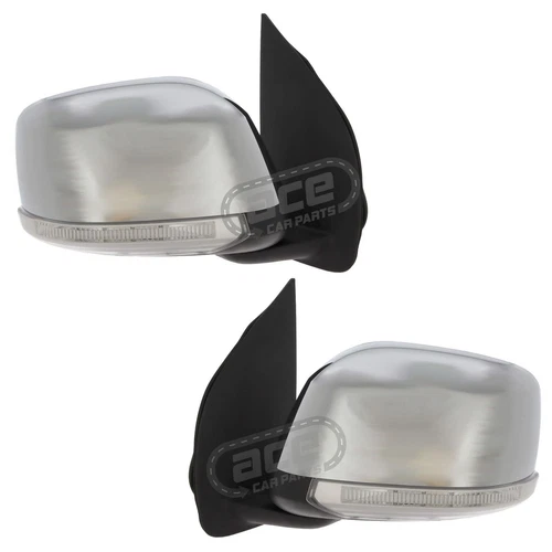Electric Wing Door Mirrors For Nissan Pathfinder 2008-2015 Chrome Covers 1 Pair
