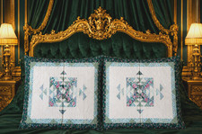 Two quilted patchwork pillow shams, 20" 26"