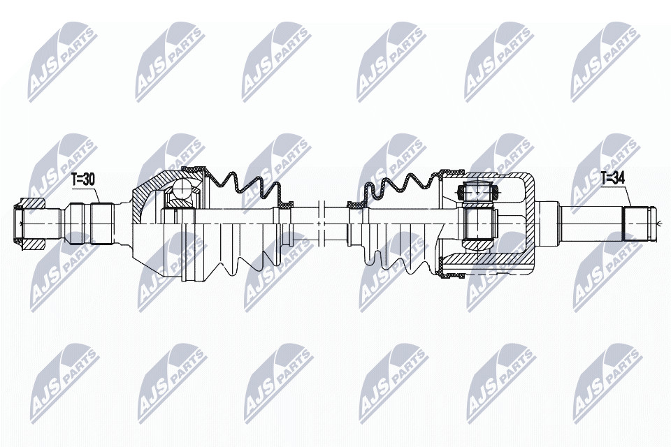 N.T.Y. NPW-PL-111.NTY Drive Shaft for SAAB