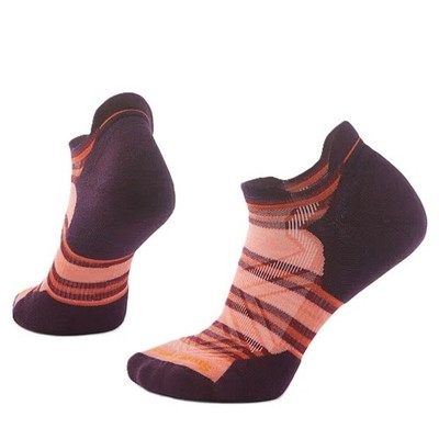 Smartwool Run Targeted Cushion Stripe Low Ankle Women's Running Socks, Wild Salm