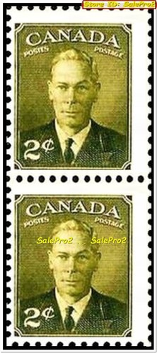 2x CANADA 1951 KING GEORGE VI MINT FACE 4 CENT MNH STAMP LEFT SHIFTED ERROR LOT