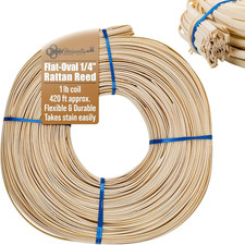 1/4" Flat-Oval Reed 3 1 Pound Coil Rattan Reed for Basket Weaving and Wick