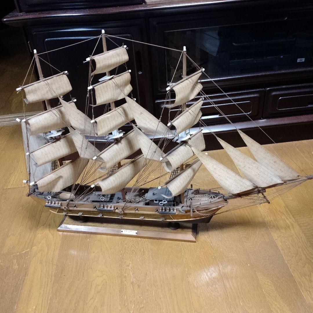 Antique wooden sailboat model approx. 80 cm #0cbe0b