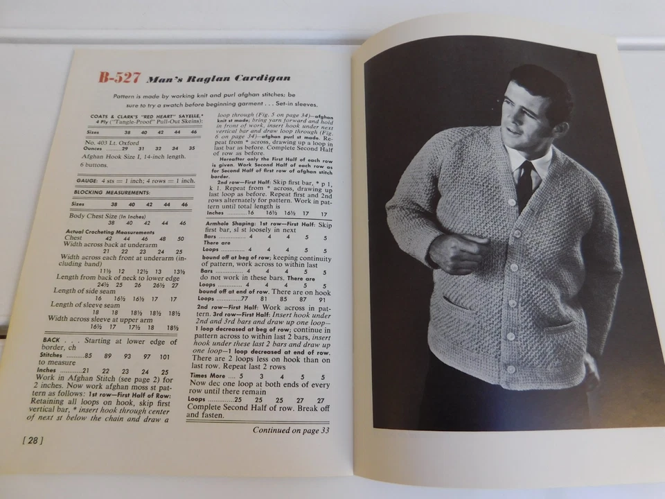 Crocheted Afghans Knit & Crochet Yarn Design 1960s Red Heart Pattern Book # 162 - Image 4 of 4