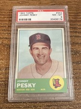 1963 Topps #343 Johnny Pesky - PSA 8 NM-MT