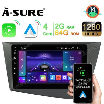 Apple CarPlay 2+64G Android 14 Autoradio NAVI Für Seat LEON 1P1 MK2 2005-2012