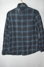 Banana Republic Luxe Flannel Slim Fit Plaid Button Shirt Blue Men  s Large