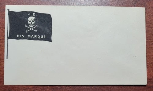 Civil War Patriotic Cover- Black Flag, Skull & Crossbones- J.D. His Marque
